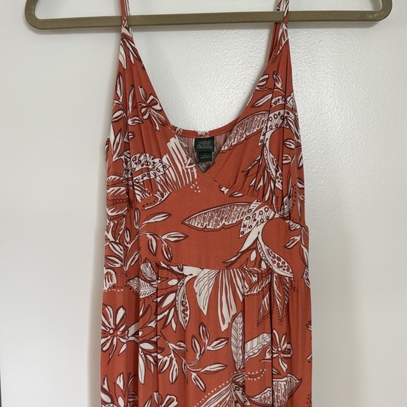 Wild fable salmon pink/mauve floral midi dress - Picture 2 of 5